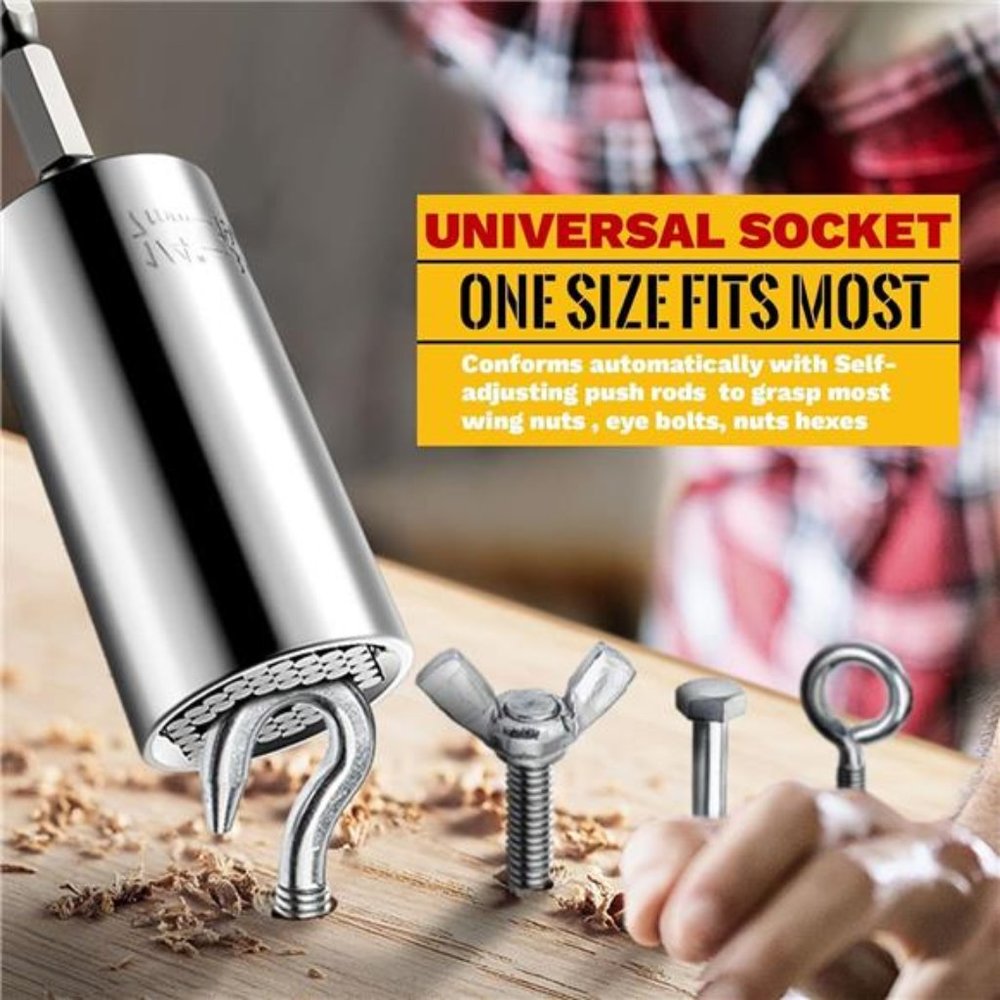 Universal Socket Tool, Super Socket Unscrew Any Bolt, Adjustable‎ Socket Drill